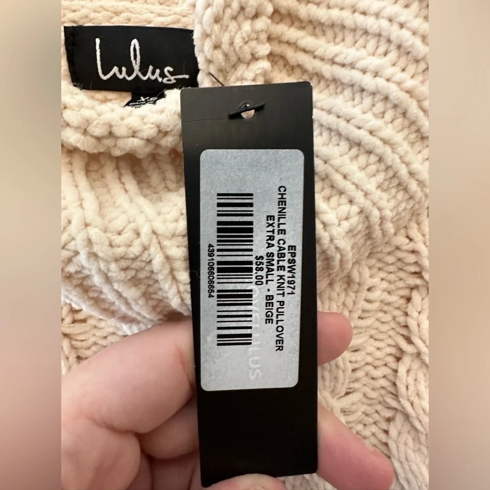 NWT Lulu's Beige Cable Knit Oversized Chunky Turtleneck Sweater Size XS - Picture 9 of 11